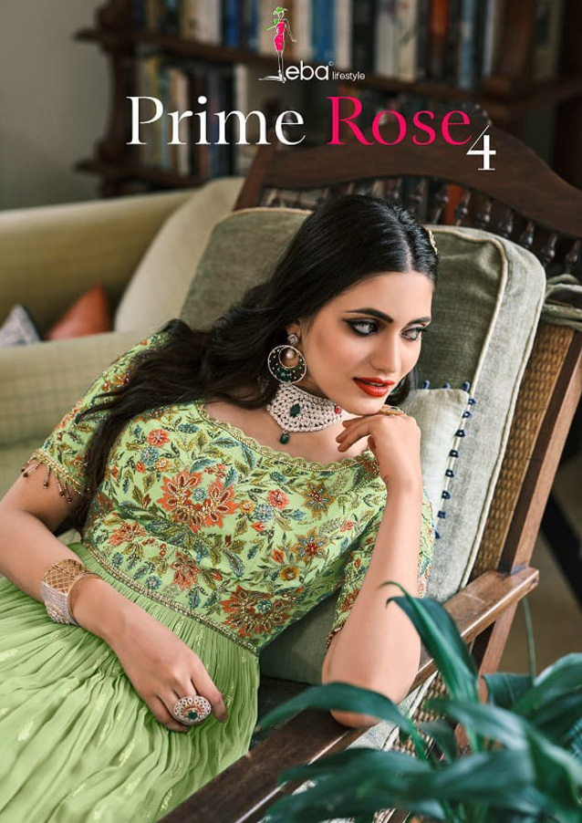   Prime Rose Vol 4 Eba ( Rate : 2199/- Per Pcs , Gst : 12% Extra , Design : 4 Pcs Catalog )