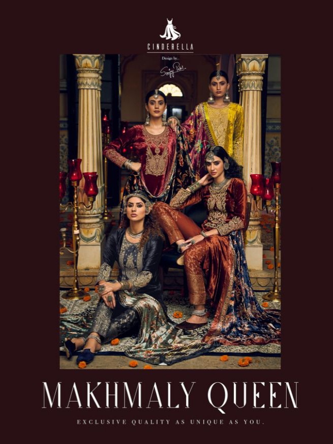 Makhmaly Queen Velvet Cindrella ( Rate : 2995/- Per Pcs , Design : 8 pcs catalog )