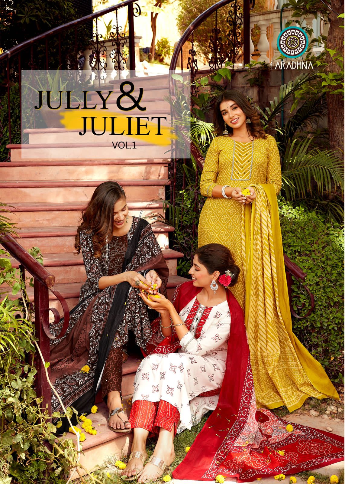 Jully & Juliet Vol 1 Aradhna Kurti,Pant with Dupatta  ( Rate : 750/- Per Pcs , Design : 9 Pcs Catalog )