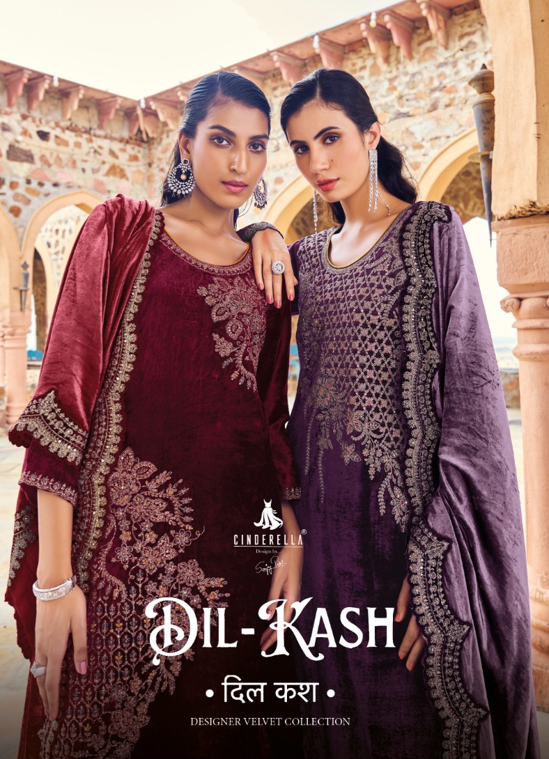 Dil-Kash Velvet Cindrella ( Rate : 3095/- Per Pcs , Design : 6 Pcs Catalog )